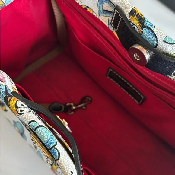 Dooney & Bourke White Bee Print Medium Tote W/Coin Purse - Picture 9 of 16